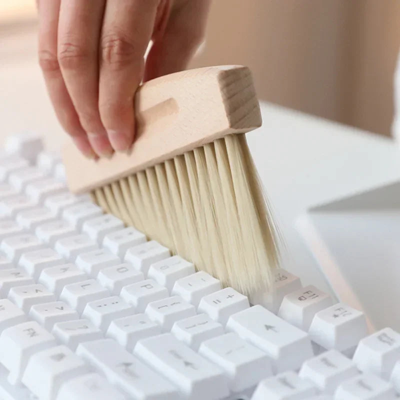 * Mini Dustpan and Brush Set - Wood, Small Metal Pan, Natural Table Handy Brush, Sweeping Home, Kitchen, Car, Office, Storage