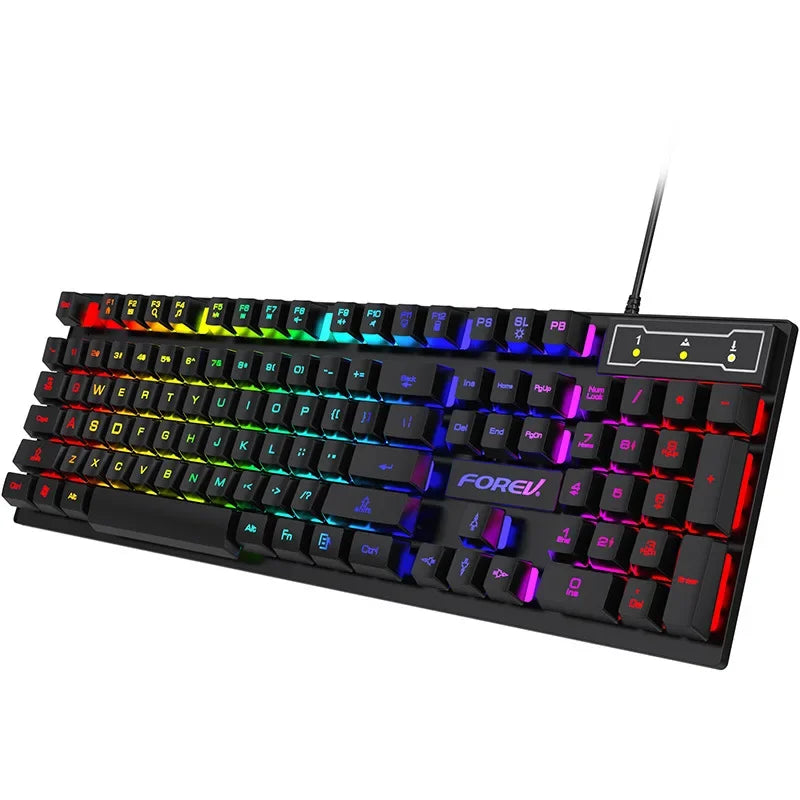 * Gaming Keyboard with Gaming Mouse - 104 Key Backlit Mechanical Keyboard, Wired Gaming Keyboard, Waterproof, Luminous Keyboard And Mouse Set for Gamer PC, Laptop, Office