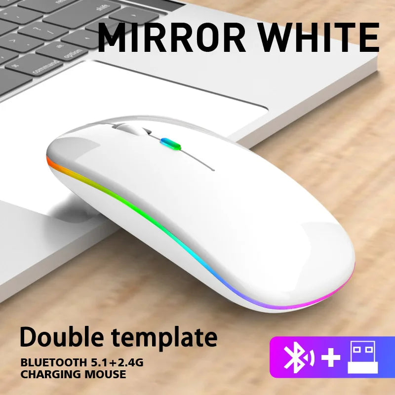 Gaming Computer Mouse #4 - Wireless, For Laptop or PC, Bluetooth, LED Backlit, Ergonomic, Rechargeable