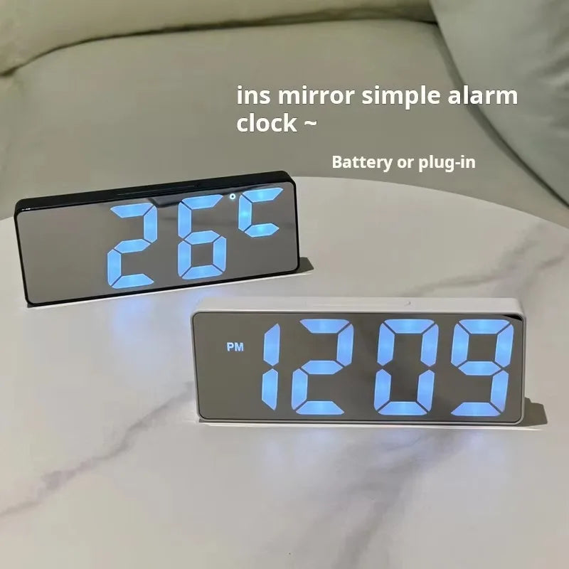 * Tabletop Smart Alarm Clock - Desk LED Colorful Digital Mirror Alarm Clock With Multi Function