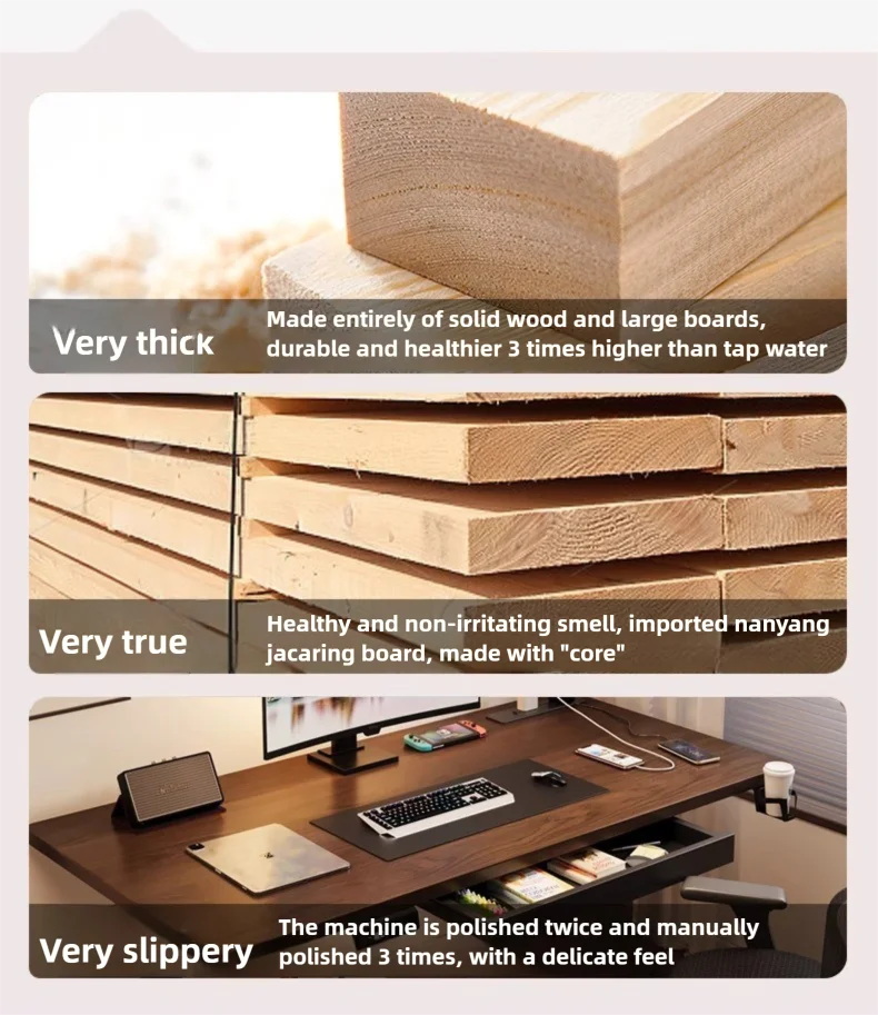 * Standing Desk with Drawer - Solid Wood, Ergonomic, Height Adjustable, Sit, Stand Office Desk for Home, Office, Furniture Desks