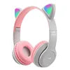 * Glowing Cat Ears Gaming Headset - Hot-Selling P47M Cat Ears, Foldable Stereo Headset, Luminous Design On-Ear Over-Ear Gaming Headphones