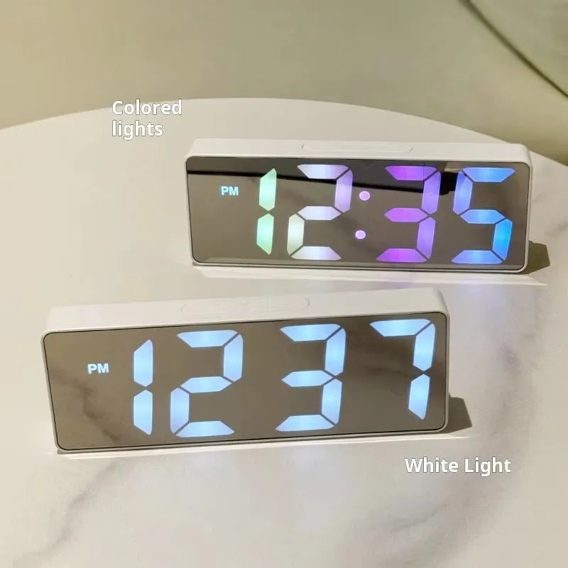 * Tabletop Smart Alarm Clock - Desk LED Colorful Digital Mirror Alarm Clock With Multi Function