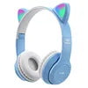 * Glowing Cat Ears Gaming Headset - Hot-Selling P47M Cat Ears, Foldable Stereo Headset, Luminous Design On-Ear Over-Ear Gaming Headphones