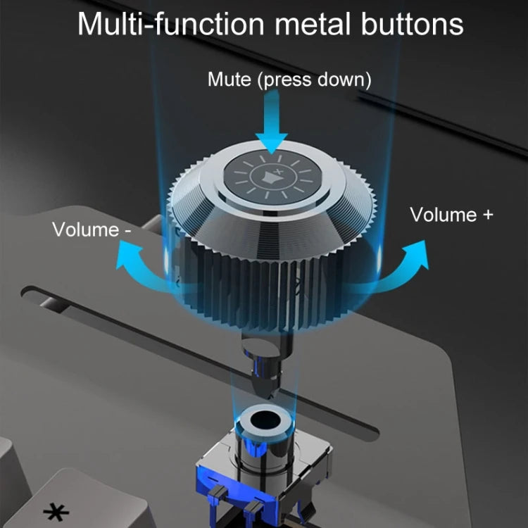 * Metal Keyboard with Phone Holder - XUNSVFOX K90, Mechanical Feeling, Computer Wired Gaming Keyboards with Phone Holder
