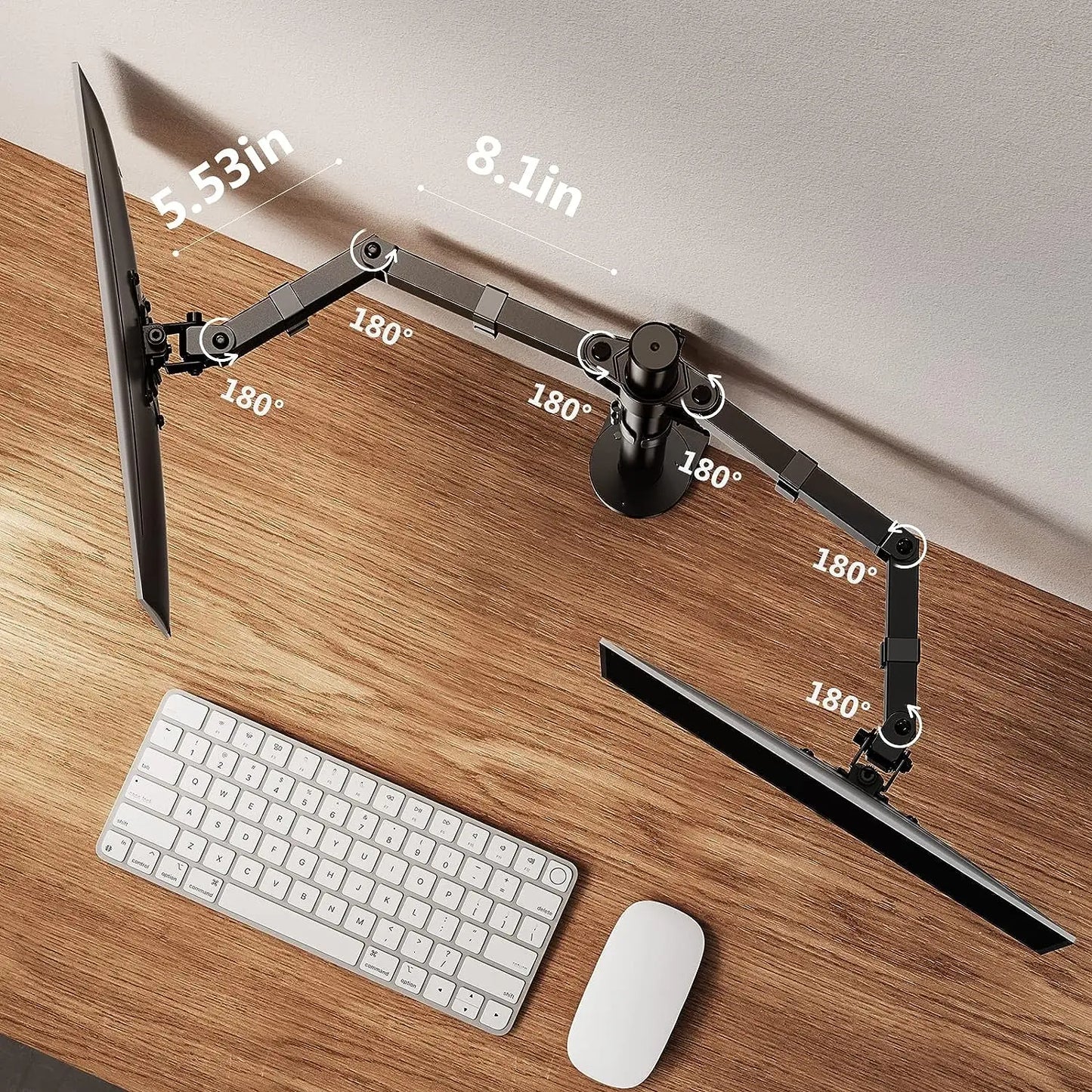 Dual Computer Monitor Desk Mount - Heavy Duty Fully Adjustable Steel Stand, Holds 2 Computer Screens up to 30 Inches and Max 22lbs Each