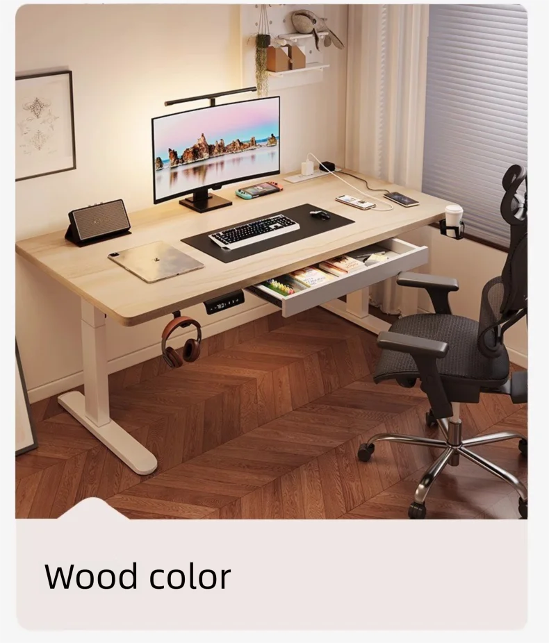 * Standing Desk with Drawer - Solid Wood, Ergonomic, Height Adjustable, Sit, Stand Office Desk for Home, Office, Furniture Desks
