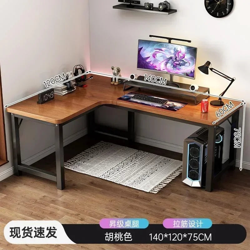 Modern Corner Computer Table - Desk, Home, Double Gaming Desk for Office, Designer L-shaped, Office Computer Desk with Bookshelf Furniture