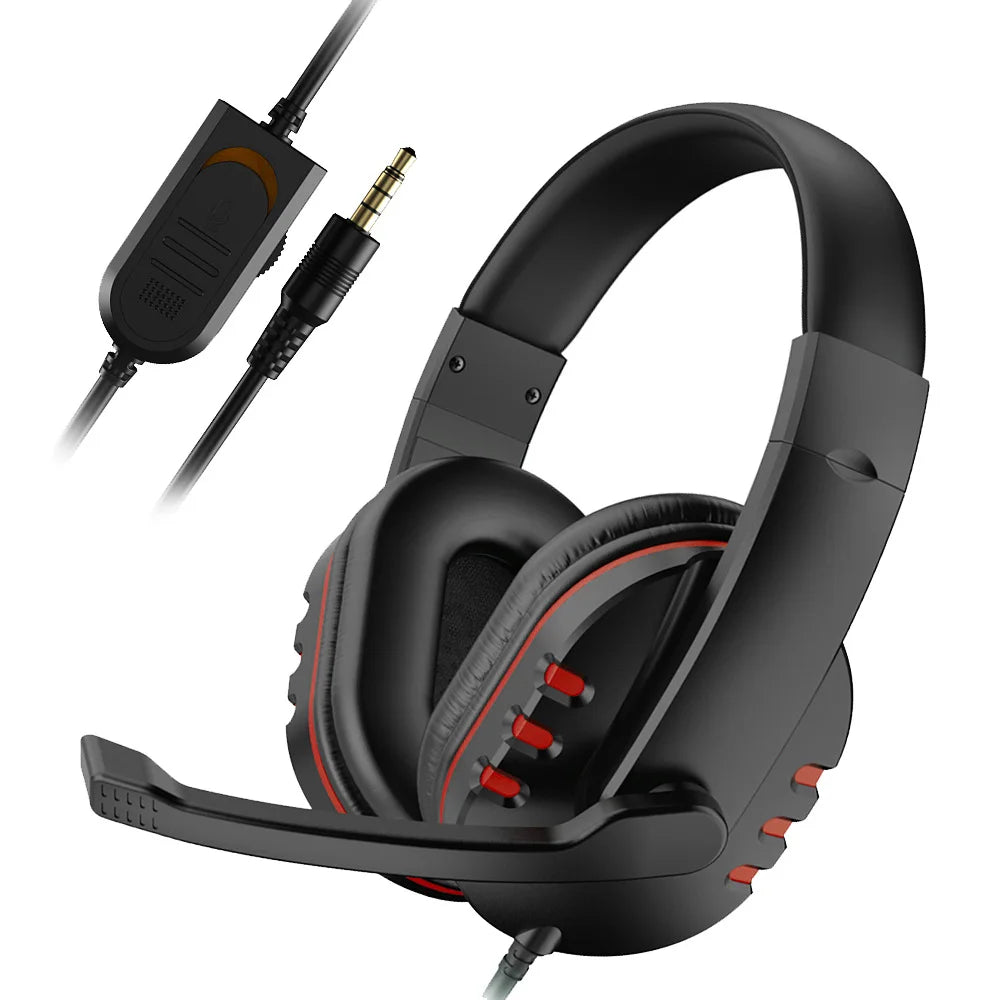 * Gaming Headphones w/ Microphone - 3.5mm Wired, Gaming Headset, Music, For PS4, PC, Chat With Microphone