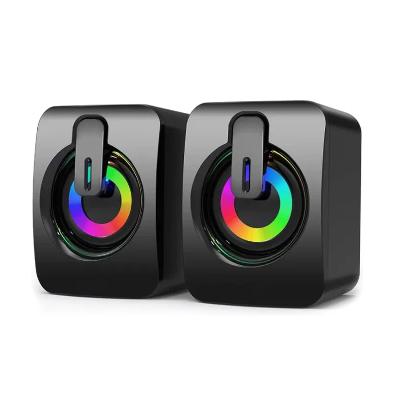Computer Speakers - PC Sound Box, HIFI Stereo, Microphone, USB Wired, Caixa De Som with LED Light For Desktop Computer