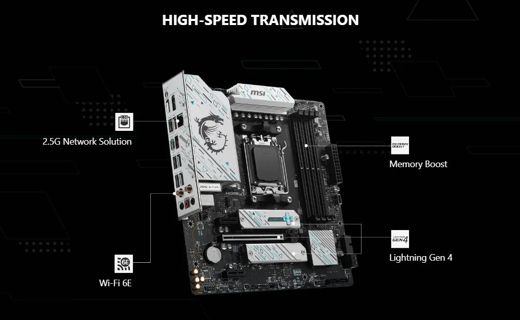 [NEW] MSI B650M GAMING PLUS WIFI - AMD B650 Supports DDR5 7200+MHz (OC) 192GB AMD Ryzen ™ 7000 8000 Series Motherboard Socket AM5