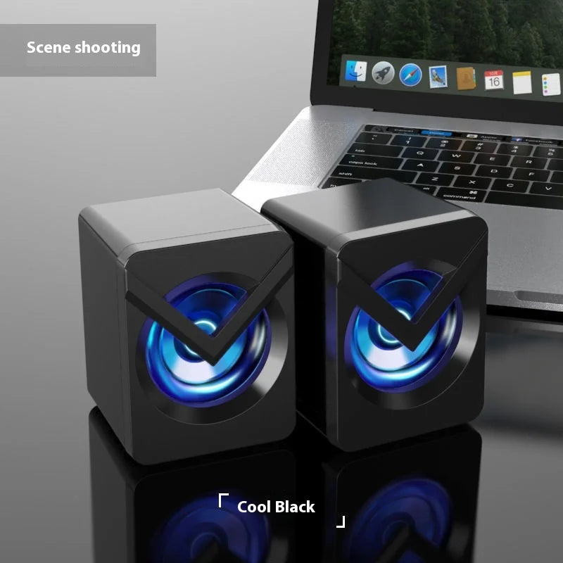 Computer Speakers - High Quality, Stereo Sound, Small Stereo, Subwoofer, Wired Speaker with RGB Light, Home, Office