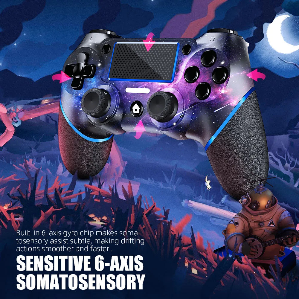 PS4 Wireless Controller - AceGamer Wireless Gamepad for PS4 Controller,with USB C Cable/Double Motors/6-Axis Gyro/3.5mm Audio Jack/Touch Pad Function