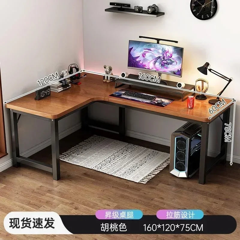 Modern Corner Computer Table - Desk, Home, Double Gaming Desk for Office, Designer L-shaped, Office Computer Desk with Bookshelf Furniture