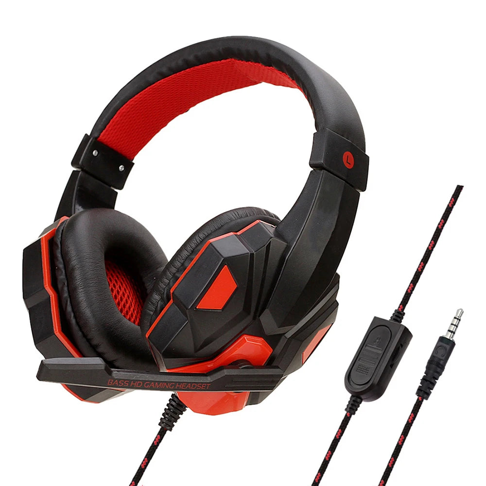* Gaming Headphones with Microphone - Over-Ear Gaming Headsets, 3.5mm Wired Headphones, Music, Stereo Earphones With Adjustable Microphone For PS4, PS5, Laptop, Computer, PC