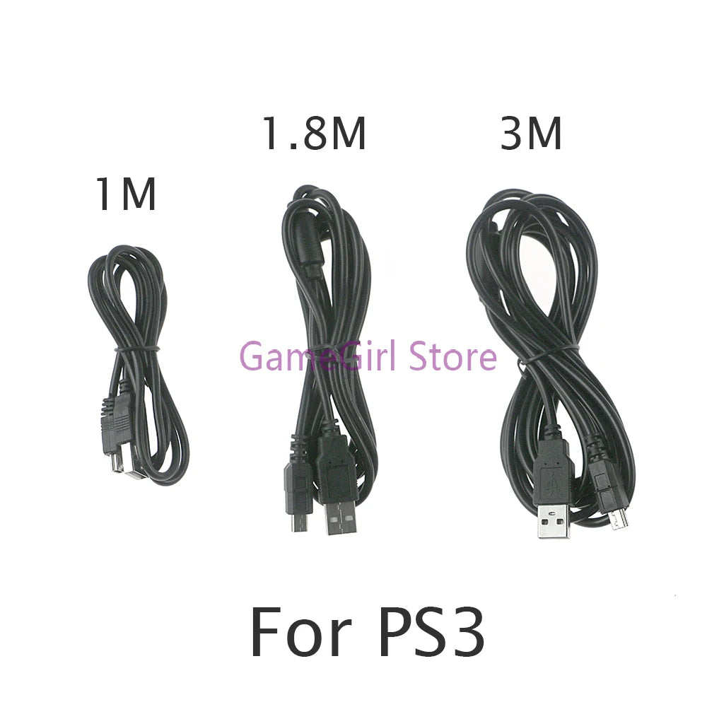 PS3 Wireless Controller Charger Cord - 1pc 1m 1.8m 3m USB Charging Cable For Playstation 3 Wire Accessories
