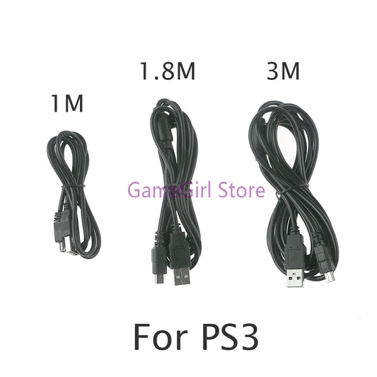 PS3 Wireless Controller Charger Cord - 1pc 1m 1.8m 3m USB Charging Cable For Playstation 3 Wire Accessories