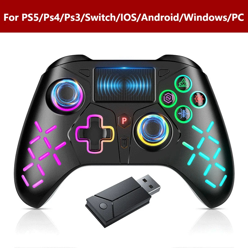 PS3/PS4/PS5 Wireless Controller - Gamepad For Ps5/Ps4 Console, P5 Wireless Controller, Dual Vibration Hall Effect, With Turbo Touchpad, Gaming Remote Accessories