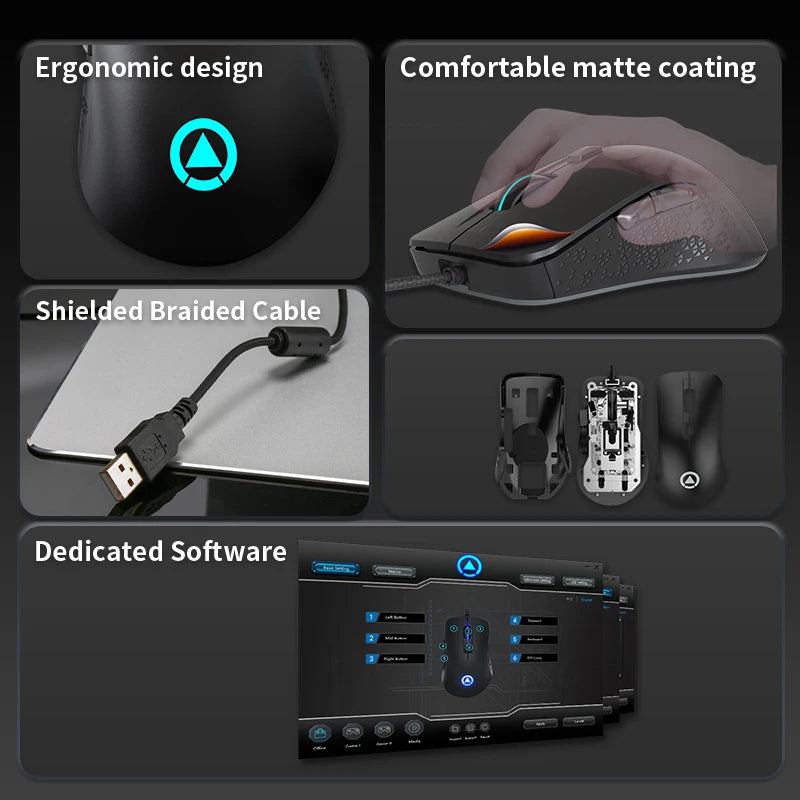 Gaming Computer Mouse #2 - Ergonomic, Wired, for Office, Laptop, Desktop, PC, eSports, Comfortable, Versatile