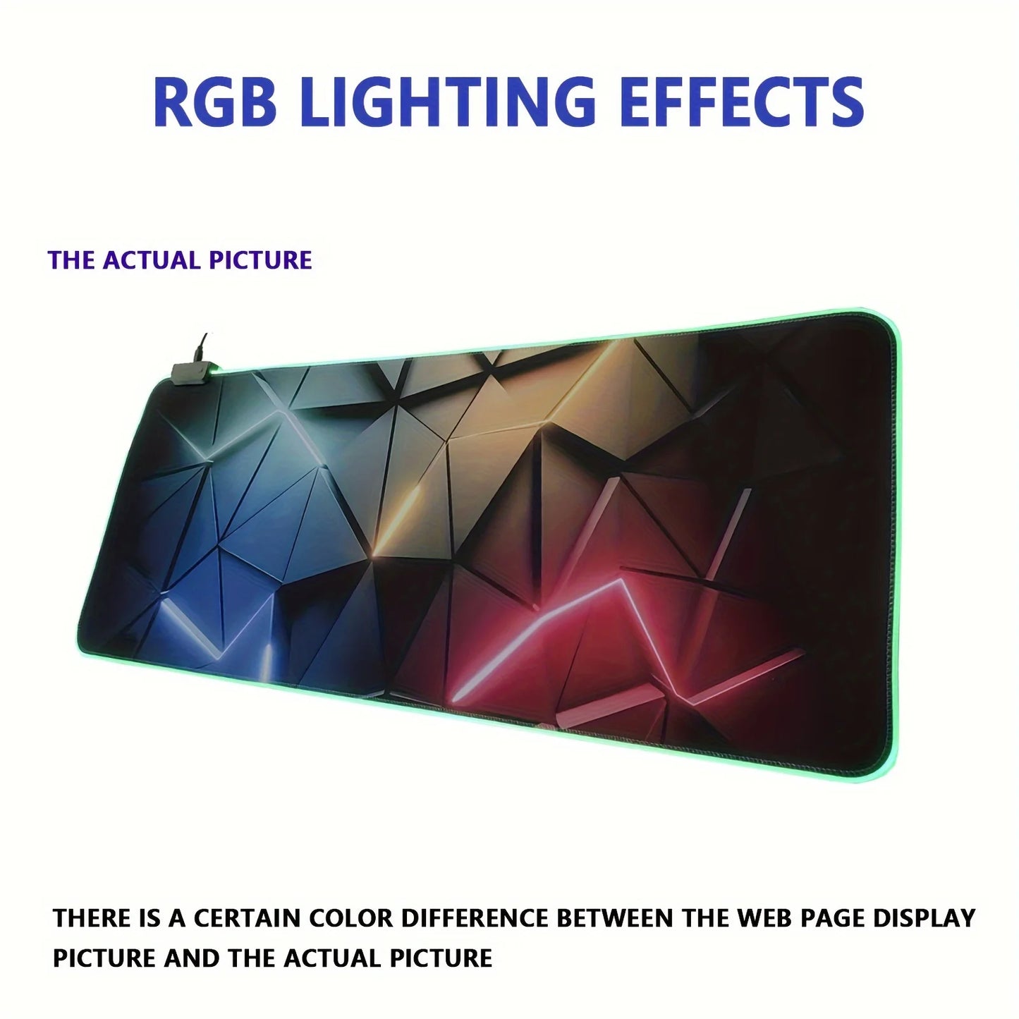 * Gaming Mouse Pad #3 - with RGB Lighting, Featuring Various Geometric Line Patterns, Equipped with Button Controls for Light Modes.
