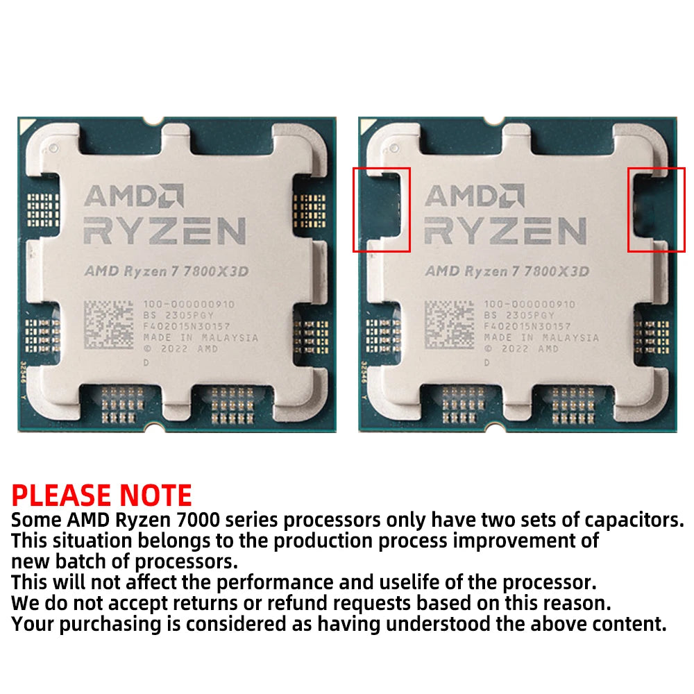 [NEW] AMD Ryzen 7 7800X3D (R7 7800X3D) - CPU 8-Core 16-Thread 5GHz Unlocked Desktop Processor Socket AM5 Gaming CPU Without Package