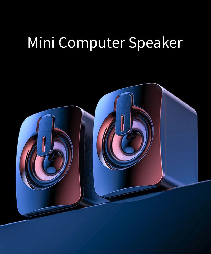 Computer Speakers - PC Sound Box, HIFI Stereo, Microphone, USB Wired, Caixa De Som with LED Light For Desktop Computer