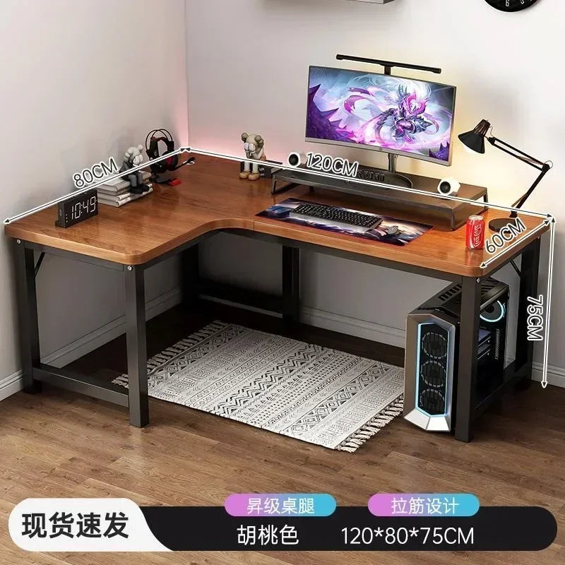 Modern Corner Computer Table - Desk, Home, Double Gaming Desk for Office, Designer L-shaped, Office Computer Desk with Bookshelf Furniture