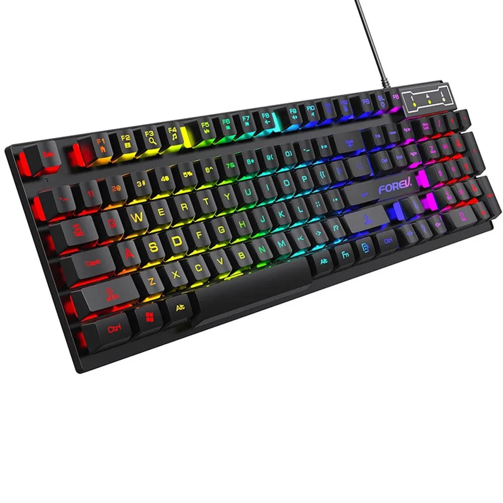 * Gaming Keyboard with Gaming Mouse - 104 Key Backlit Mechanical Keyboard, Wired Gaming Keyboard, Waterproof, Luminous Keyboard And Mouse Set for Gamer PC, Laptop, Office