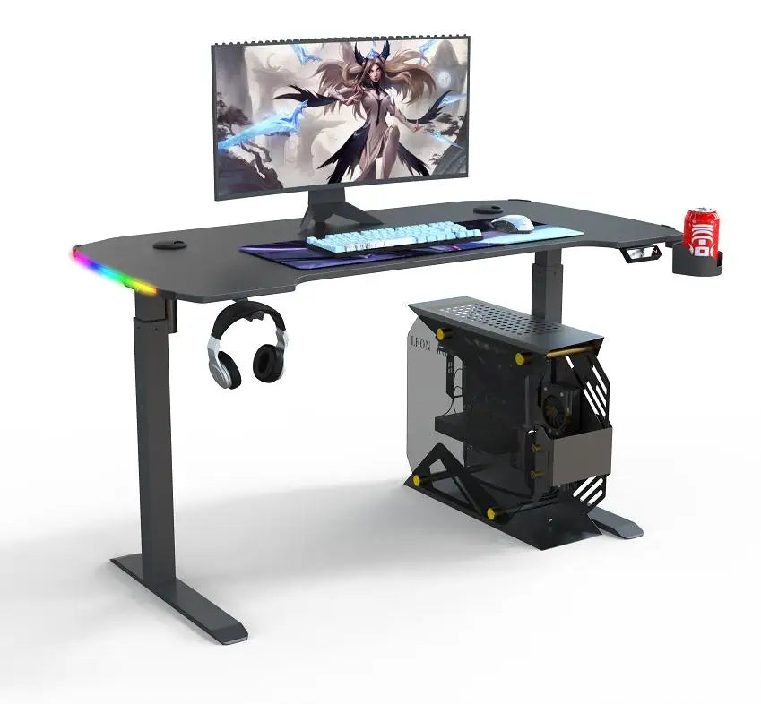 * Gaming Table - Gaming Computer Desk, Racing Style, Office Table Gamer, Pc Workstation, Gaming Desk with CPU Stand