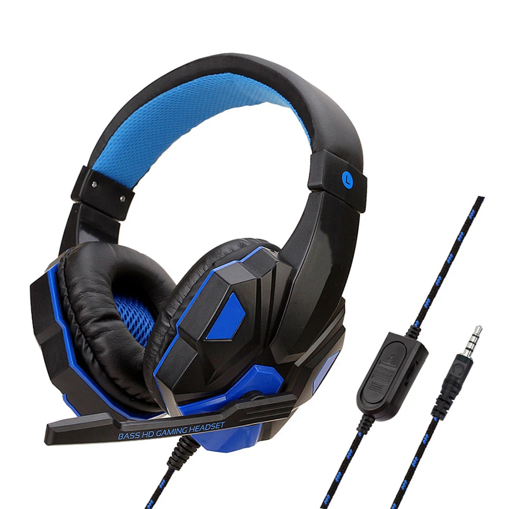 * Gaming Headphones with Microphone - Over-Ear Gaming Headsets, 3.5mm Wired Headphones, Music, Stereo Earphones With Adjustable Microphone For PS4, PS5, Laptop, Computer, PC