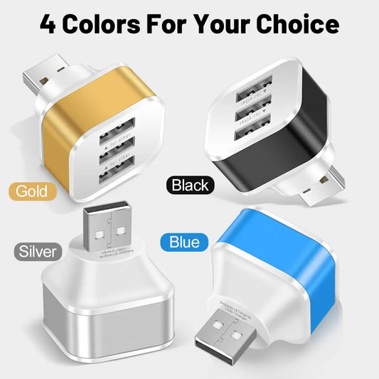 3 Port USB Slots Adaptor - USB 3 in 1 2.0 Multple USB Interface Extender Auto Electronics Accessories