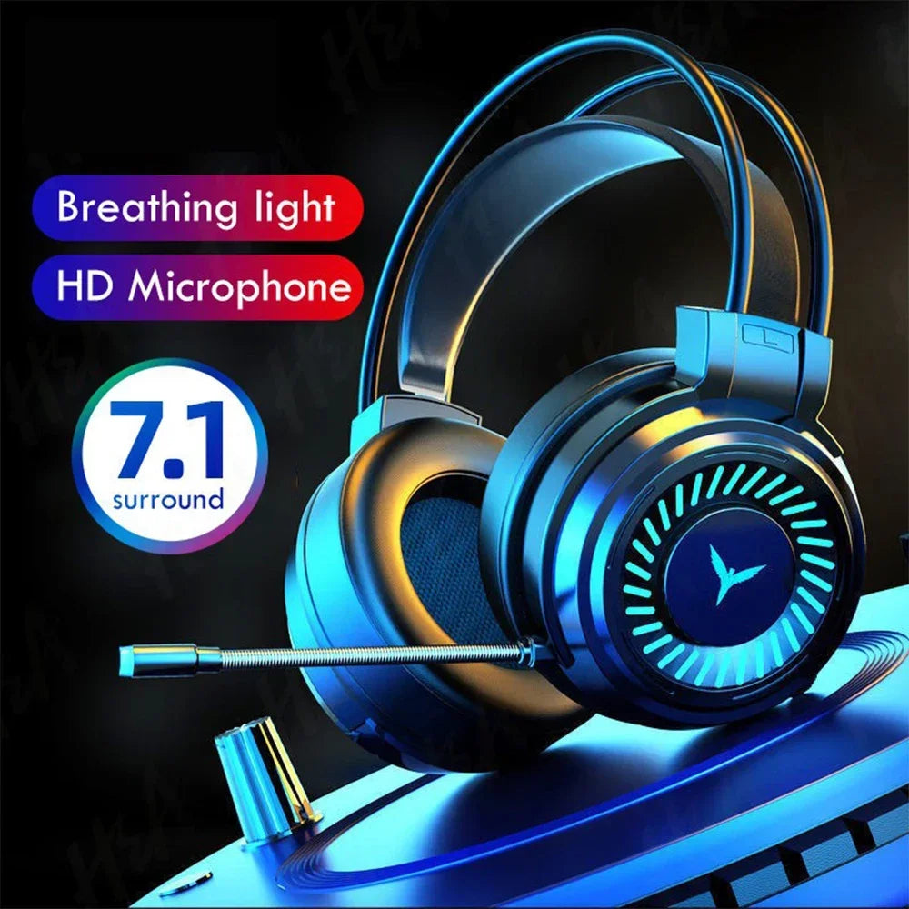 * Gaming Headset Noise Canceling Microphone - E-Sports Gaming Headphones, 7.1 Stereo Surround Sound, Wired, Headphones for PS5, Xbox One, Movie, Music