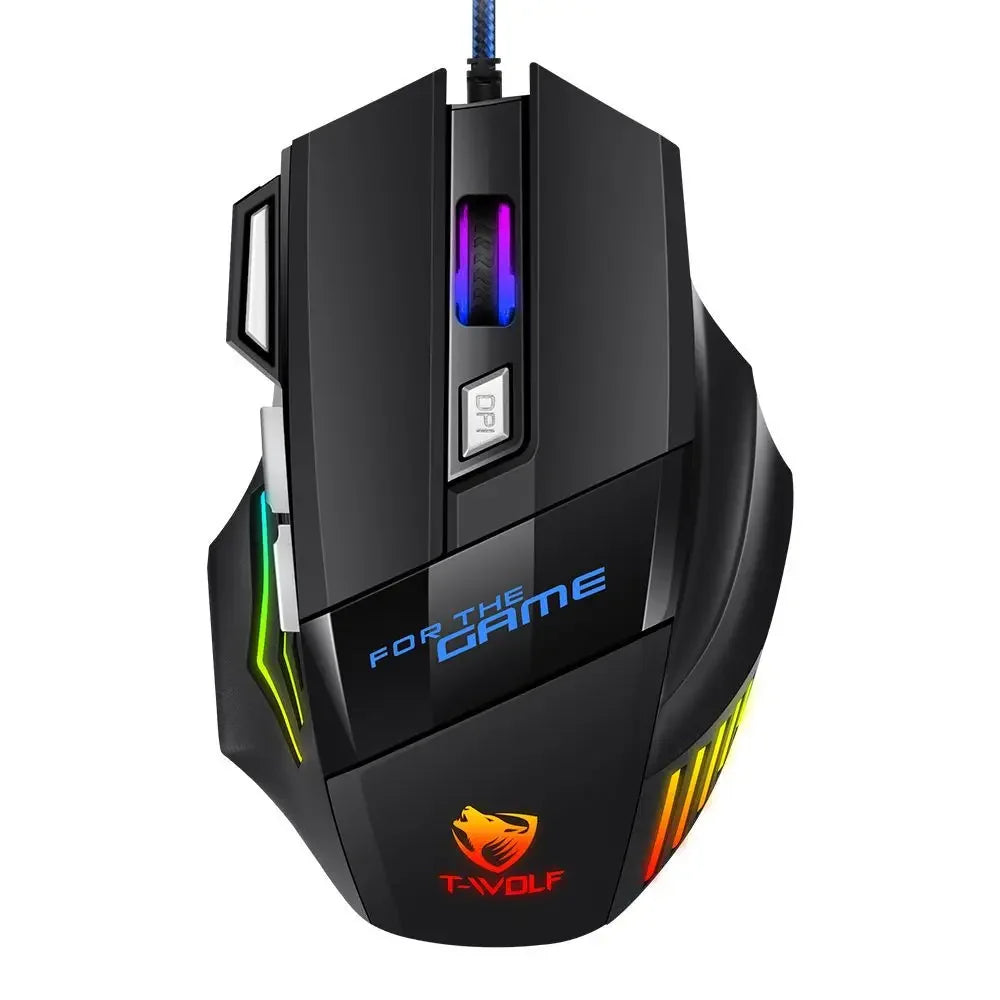 Gaming Computer Mouse #8 - USB Wired, 7 Button, Backlit Ergonomic, Backlight Adjustable