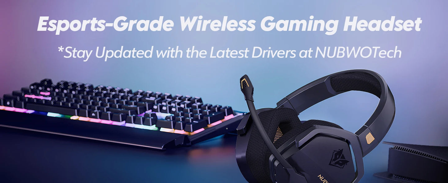 * Gaming Headphones with Microphone - NUBWO G06 Dual Wireless Gaming Headphones, 2.4GHz Bluetooth, 5.3 Gamer Headsets with Microphone for PS5, PS4, PC, Mobile, Switch