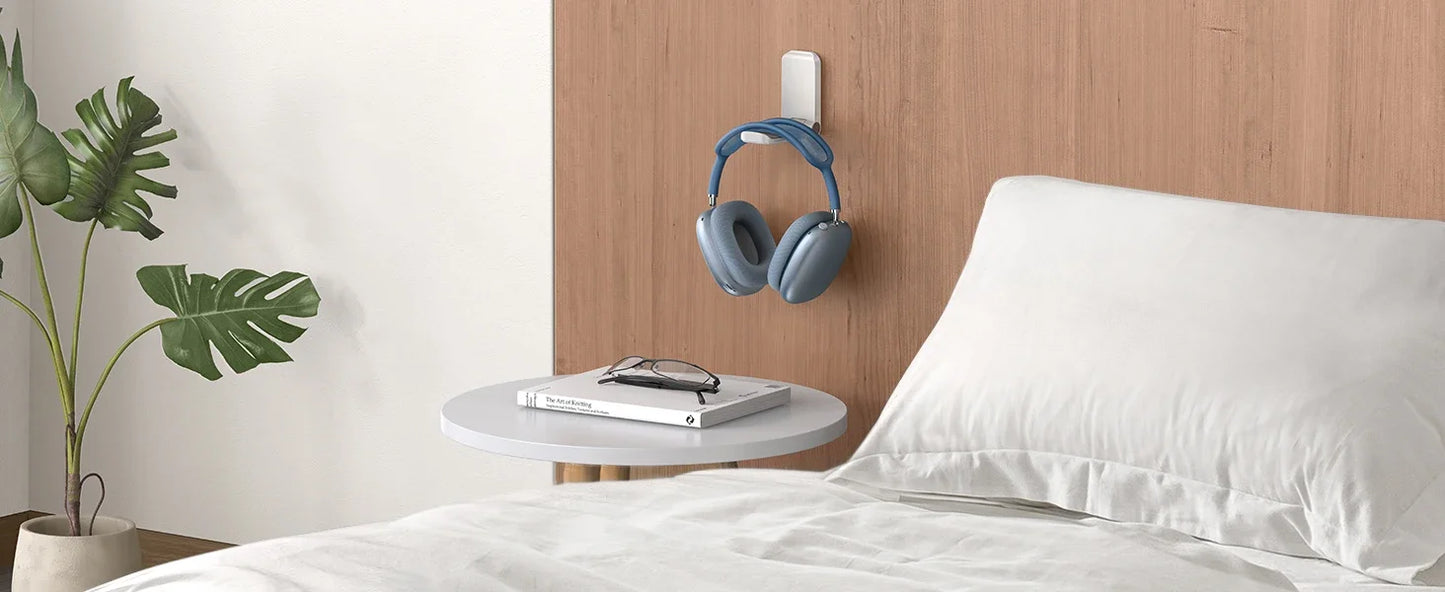 Headphone Hanger - Computer Game Accessories Suitable Small Hanging Headphone Stand Foldable Hook Mount  For School Dormitory Home Office Black