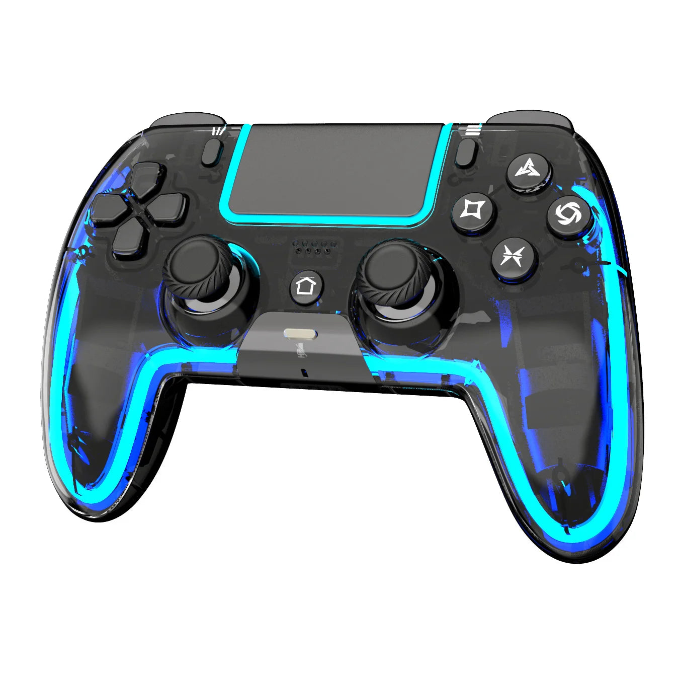 PS5 Wireless Controller - STK-5007L for PS5,Transparent Controller with Breathing RGB Light, Programmable Buttons&Type-C Port