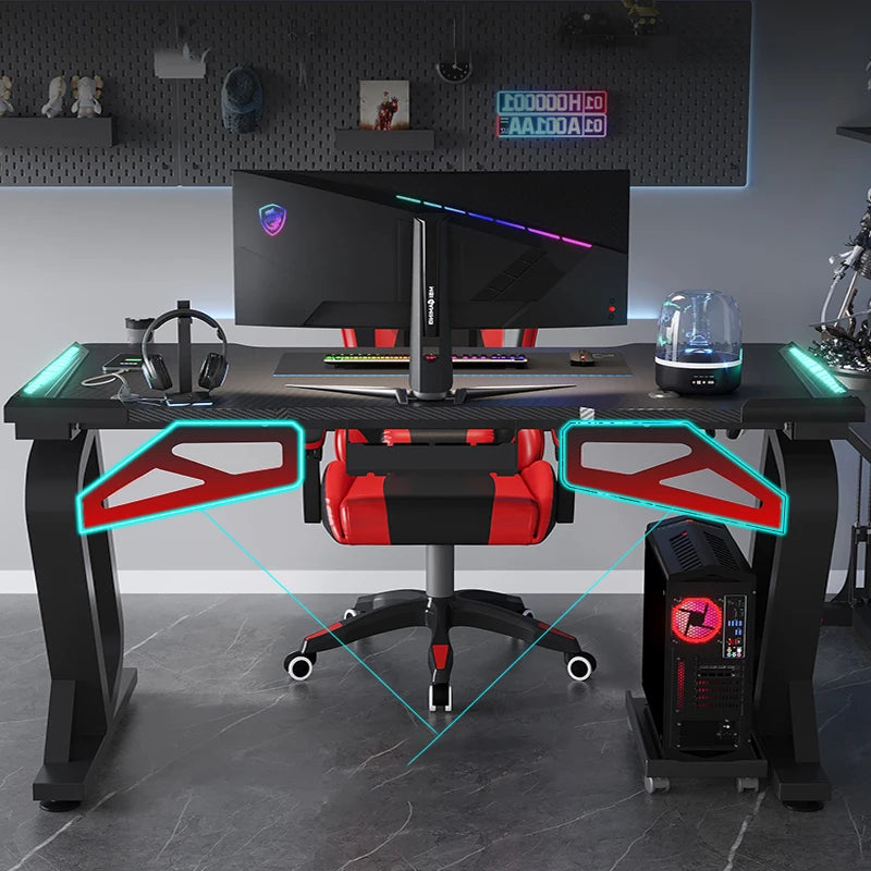 * Gaming Table - Gaming Computer Desk, Racing Style, Office Table Gamer, Pc Workstation, Gaming Desk with CPU Stand