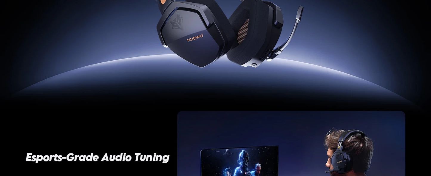 * Gaming Headphones with Microphone - NUBWO G06 Dual Wireless Gaming Headphones, 2.4GHz Bluetooth, 5.3 Gamer Headsets with Microphone for PS5, PS4, PC, Mobile, Switch