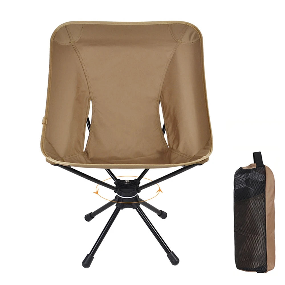 * Folding Chairs - Lightweight Rotatable Swivel Chair for Gaming, Camping, Beach, Fishing, Chairs with Carry Bag for Picnic Hiking