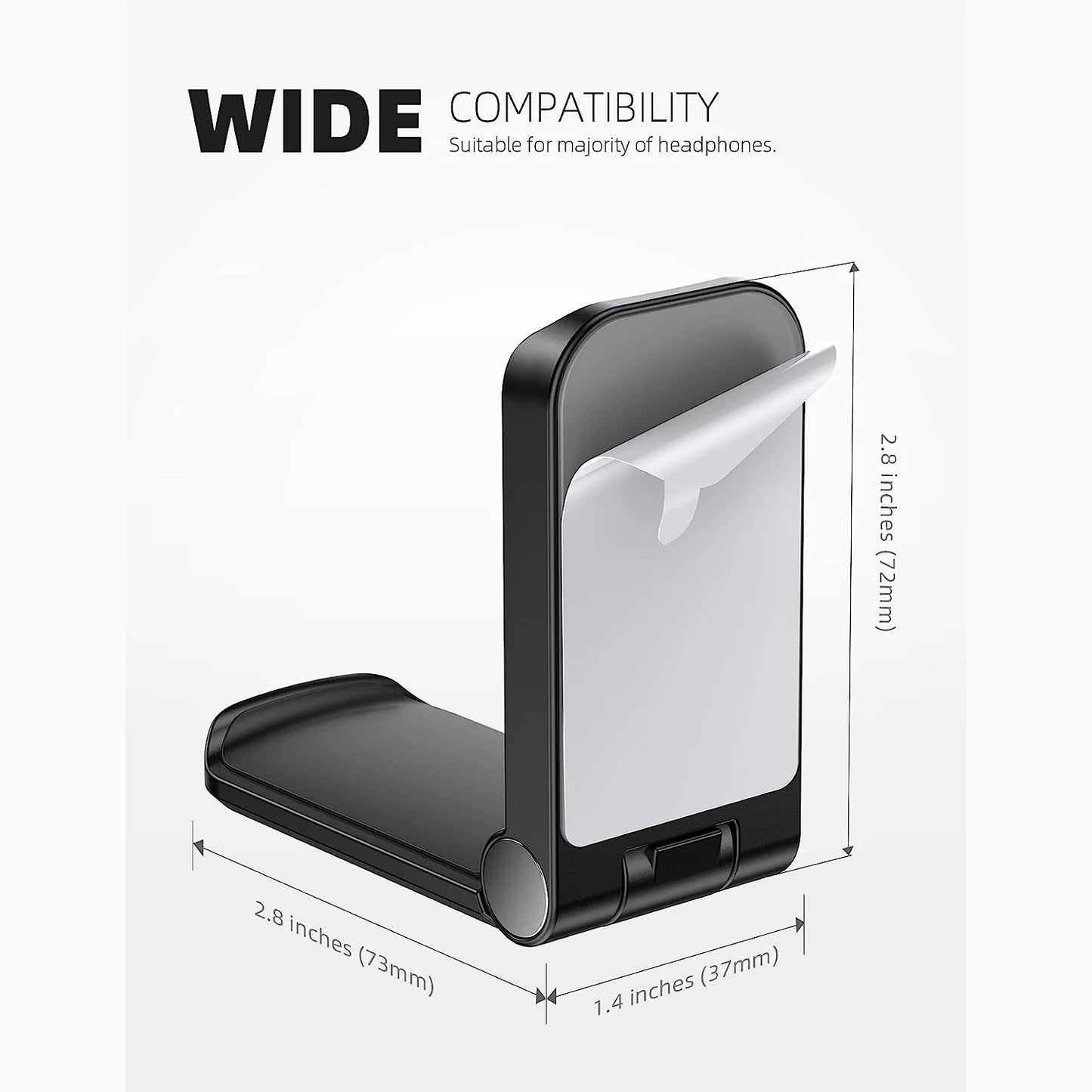 Headphone Hanger - Computer Game Accessories Suitable Small Hanging Headphone Stand Foldable Hook Mount  For School Dormitory Home Office Black