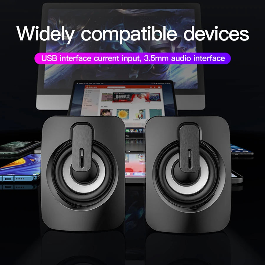 * Computer Speakers - RGB Lighting Option, For PC, Laptop, Desktop, Caixa De Som Sound Box, Music Audio System, Column Acoustics, Amplified Unit