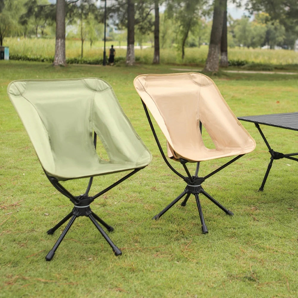 * Folding Chairs - Lightweight Rotatable Swivel Chair for Gaming, Camping, Beach, Fishing, Chairs with Carry Bag for Picnic Hiking