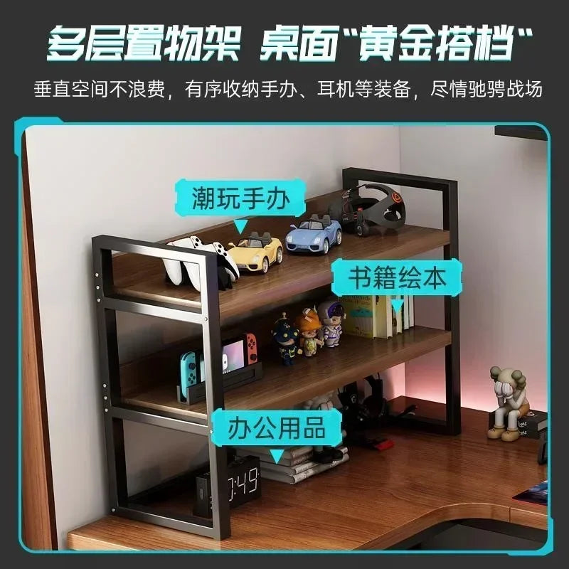 Modern Corner Computer Table - Desk, Home, Double Gaming Desk for Office, Designer L-shaped, Office Computer Desk with Bookshelf Furniture