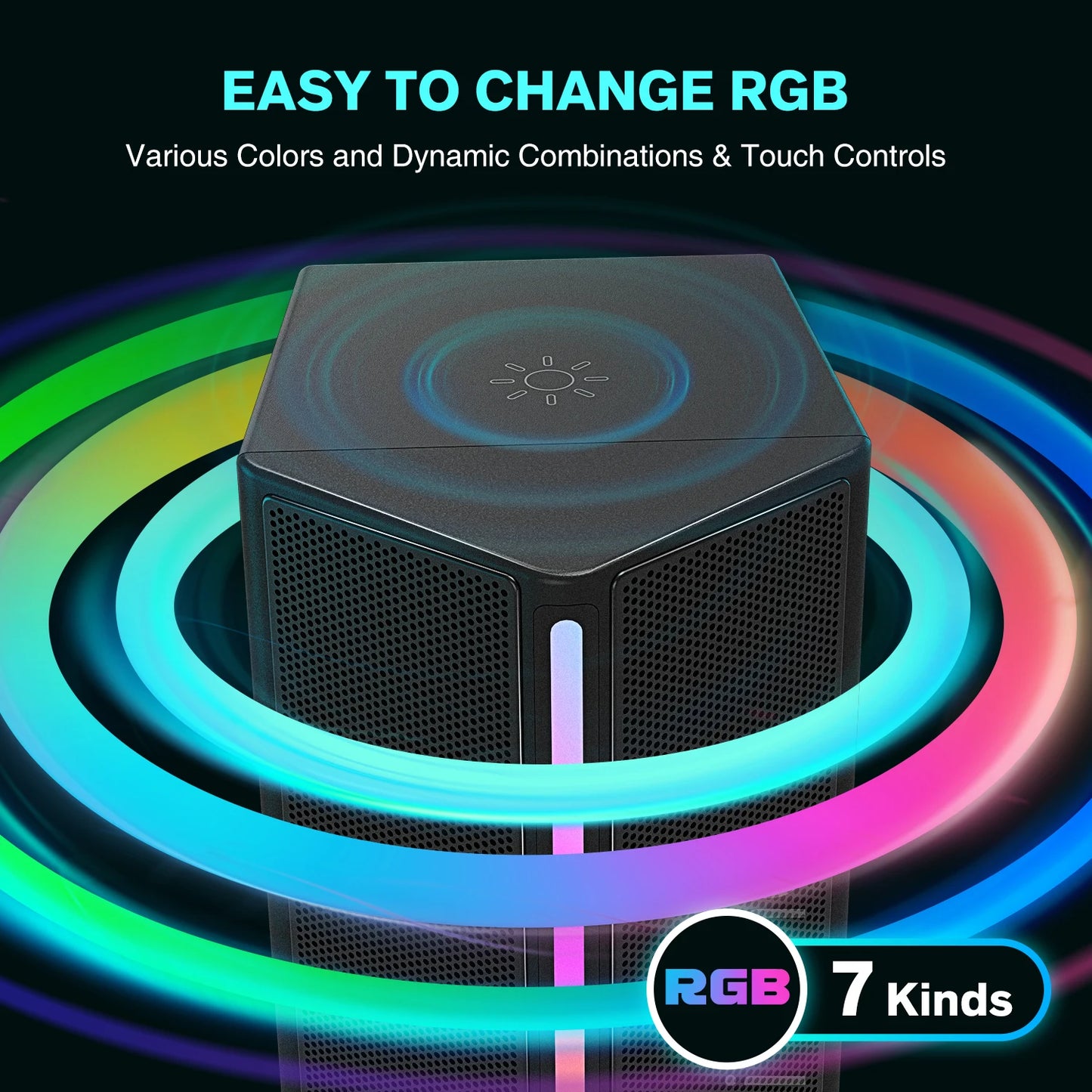 * Gaming Computer Speakers - FIFINE Sound Box with Stereo Surround Sound, USB RGB Speaker with Vol Control for PC, Laptop, PS4/5, TV