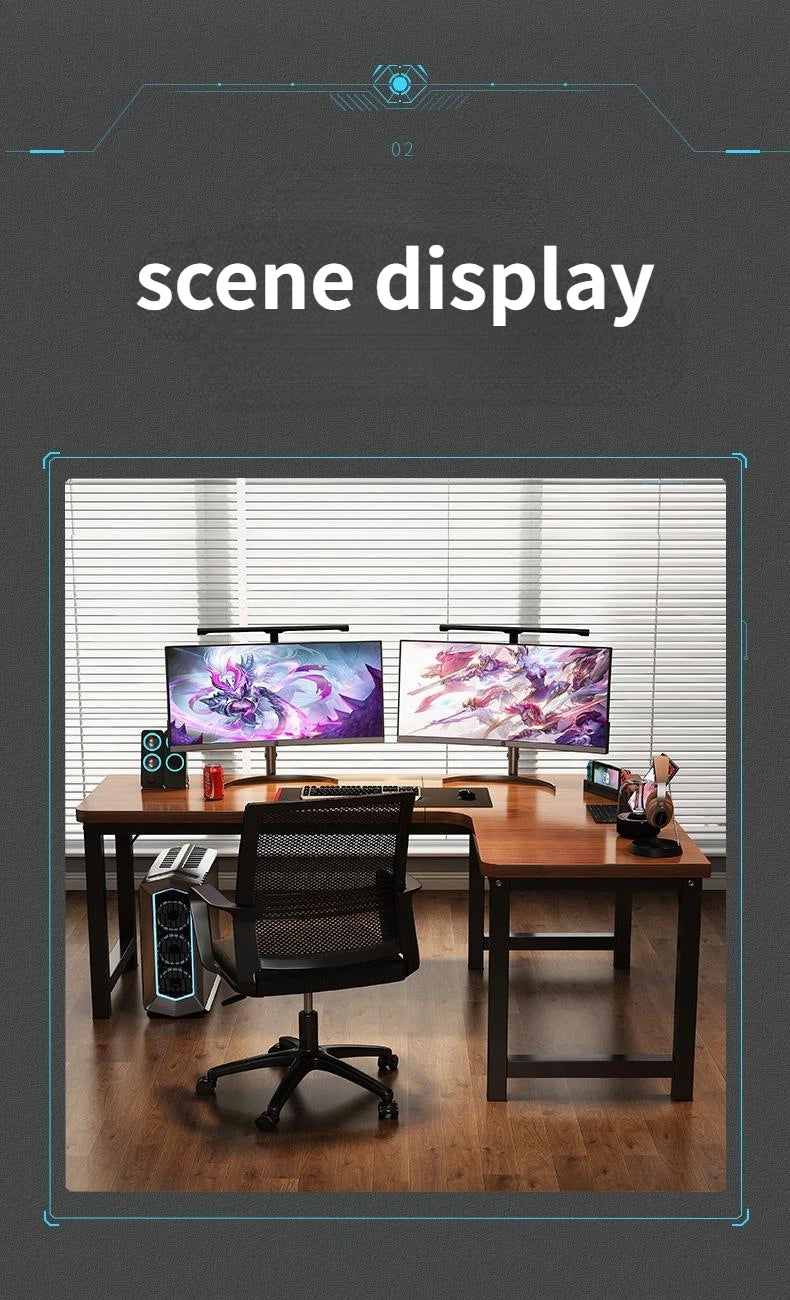 Modern Corner Computer Table - Desk, Home, Double Gaming Desk for Office, Designer L-shaped, Office Computer Desk with Bookshelf Furniture