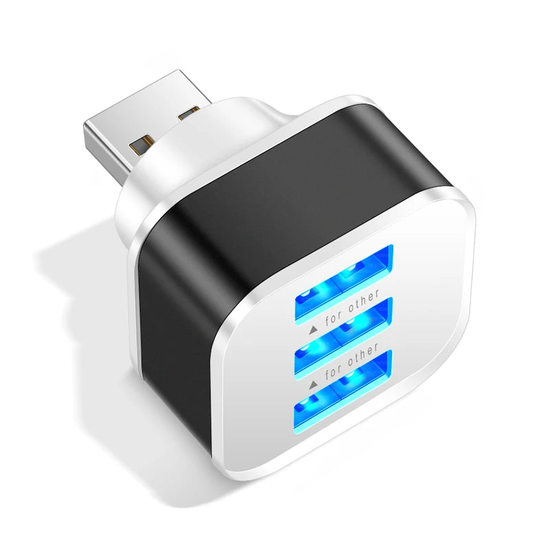 3 Port USB Slots Adaptor - USB 3 in 1 2.0 Multple USB Interface Extender Auto Electronics Accessories