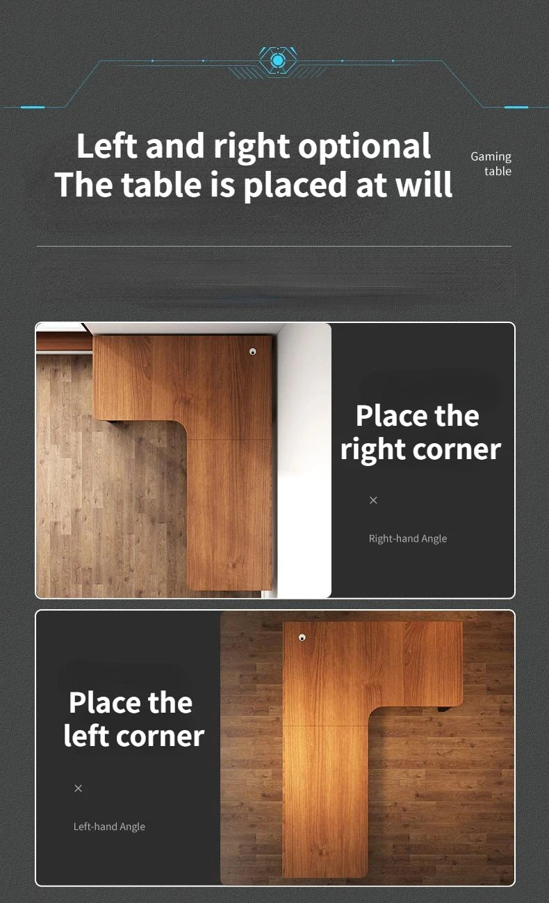 Modern Corner Computer Table - Desk, Home, Double Gaming Desk for Office, Designer L-shaped, Office Computer Desk with Bookshelf Furniture
