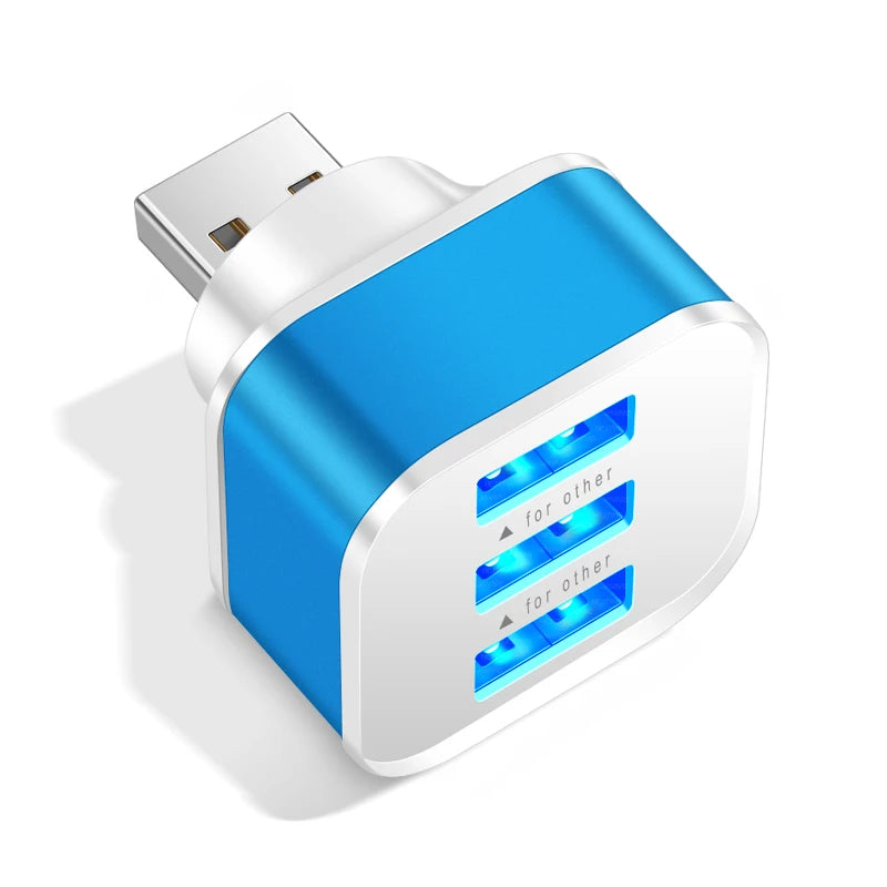 3 Port USB Slots Adaptor - USB 3 in 1 2.0 Multple USB Interface Extender Auto Electronics Accessories