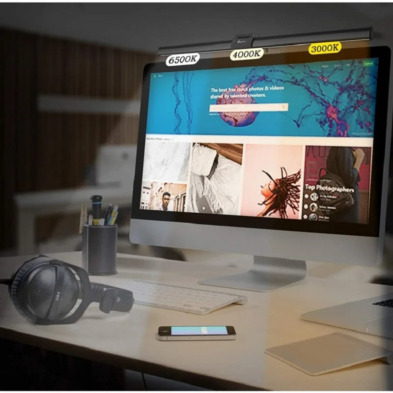 Computer Monitor Light - Screen Hanging Light 30CM CCT Touch Dimmable Monitor Notebook Computer LED Monitor Light for Computer Study LED Table Lamp