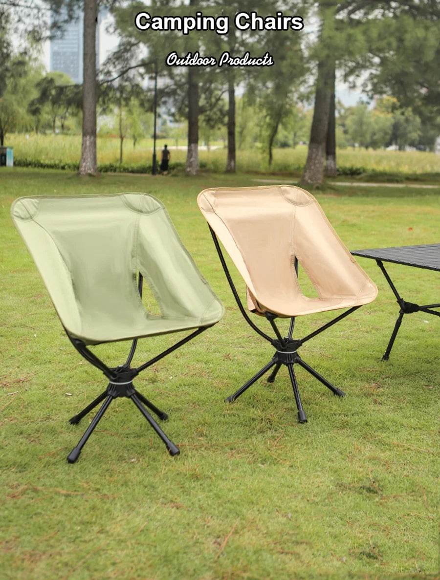 * Folding Chairs - Lightweight Rotatable Swivel Chair for Gaming, Camping, Beach, Fishing, Chairs with Carry Bag for Picnic Hiking